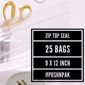25 Clear ZIP top Seal Bags 9 x 12 inches